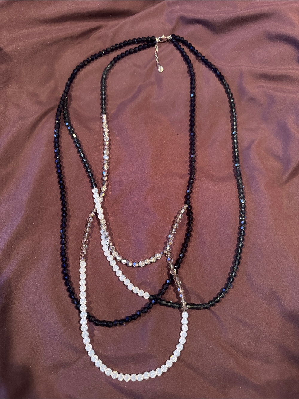 Swarovski Mauritius Blue and Clear Multi-Strand Beaded Necklace